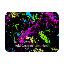Noir personnalisé/éclaboussure au néon magnets rectangulaire