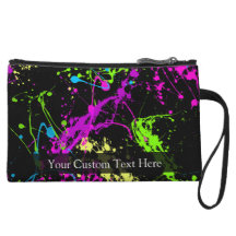 Noir personnalisé/éclaboussure au néon sacs à main avec anse
