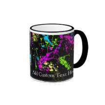 Noir personnalisé/éclaboussure au néon tasse à café