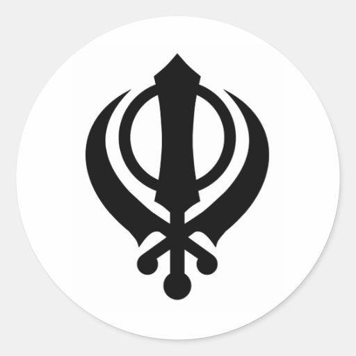 Noir sikh de Khanda Autocollant
