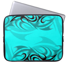 Noir sur la douille cyan d'ordinateur portable de  trousse ordinateur