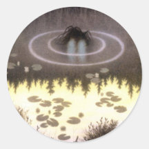 Nokken Mythological Water Spirit Round Stickers