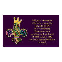 NOLA Dat Fleur de lis beads Business Cards