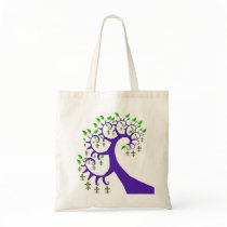 NOLA FLEUR DE LIS TREE TOTE BAGS