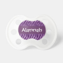 Nom fait sur commande P66 de zèbre de bébé pourpre Tétine Pour Bébé