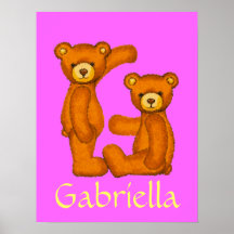 Nom initial de Letter~Custom d'alphabet d'ours de  Affiche
