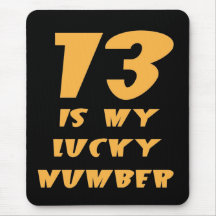 "Nombre chanceux 13" Mousepad Tapis De Souris
