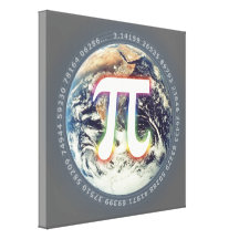 Nombre de pi sur terre - toile de maths toiles tendues
