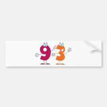 Nombre heureux 93 autocollants pour voiture