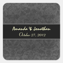 Noms et mariage faits sur commande gris de date adhésif