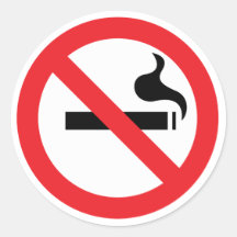 Non-fumeurs Autocollants Ronds