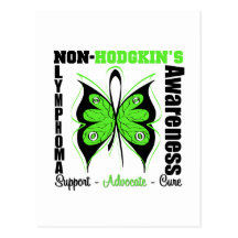 Non-Hodgkins Lymphoma  Awareness Butterfly Postcard