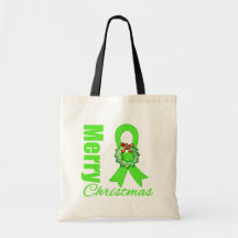 Non-Hodgkins Lymphoma Awareness  Merry Christmas R Canvas Bags