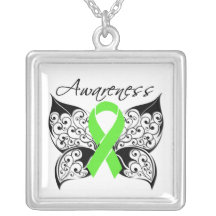 Non-Hodgkins Lymphoma Awareness Tattoo Butterfly Personalized Necklace