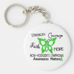 Non-Hodgkins Lymphoma Celtic Butterfly 3 Keychain