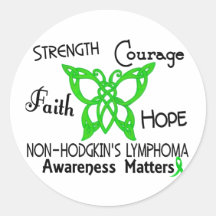 Non-Hodgkins Lymphoma Celtic Butterfly 3 Round Sticker