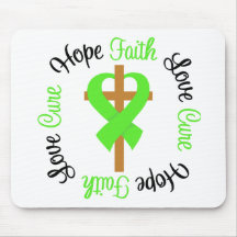 Non-Hodgkins Lymphoma Faith Hope Love Cross Mouse Mats