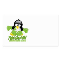 Non Hodgkin's Lymphoma Fighting Penguin Business Card Template