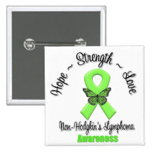Non-Hodgkins Lymphoma Hope Strength Love Button