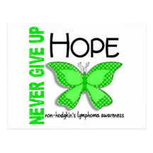 Non-Hodgkins Lymphoma Never Give Up Hope Butterfly Post Cards