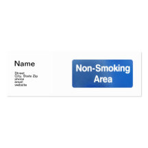 Non Smoking Area, Name, Street, City, State Zip... Business Card Template