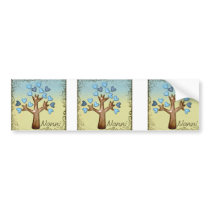 nonni heart tree blue tan bumper stickers