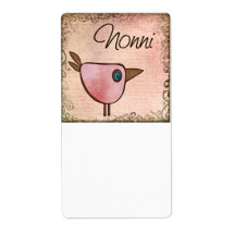 nonni pink birdie custom shipping labels
