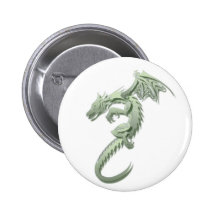 Norbert the Metallic Green Dragon Button