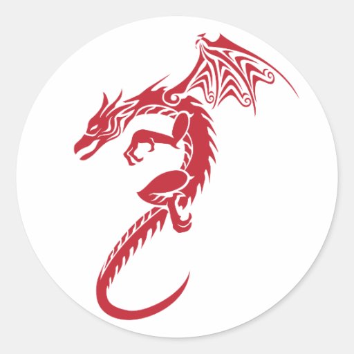 Norbert the Red Dragon Round Stickers