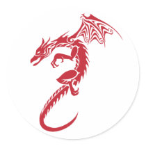 Norbert the Red Dragon Round Stickers