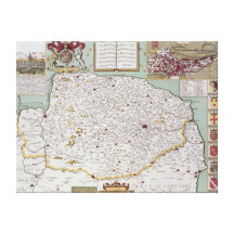 Norfolk, engraved by Jodocus Hondius Gallery Wrapped Canvas
