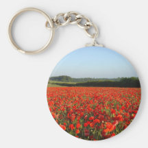 NORFOLK  RED POPPIES KEY CHAIN