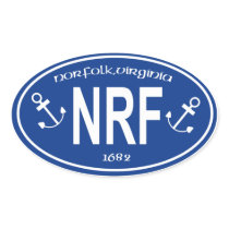 norfolk,virginia city tag oval stickers