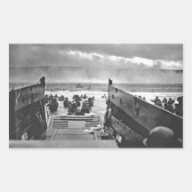 Normandy Invasion at D-Day - 1944 Rectangular Sticker