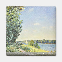 Normandy Path On The Waterfront In The Evening Refrigerator Magnets