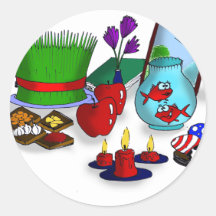 Norooz Cartoon Round Stickers