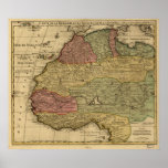 North Africa 1742 Antique Map Poster