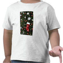 North America. Christmas decorations on tree. 5 Tshirts