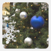 North America. Christmas decorations on tree. Stickers