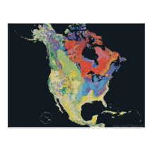 North_america_terrain_2003_map Post Card