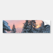 North Bend Snow Sunset Bumper Stickers