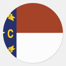 North Carolina Flag Round Stickers