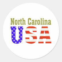 North Carolina USA! Round Stickers