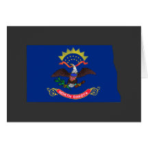 North Dakota Flag Map Greeting Card