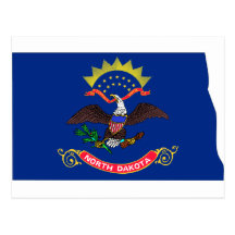 North Dakota Flag Map Postcard