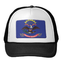 North Dakota Flag PERSONALIZE Hats