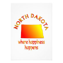 NORTH DAKOTA Happiness Personalized Invites