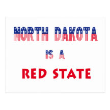 North Dakota is a Red State Postcard