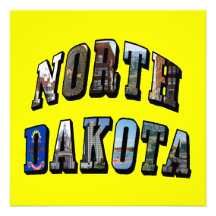 North Dakota Picture Text Invitations