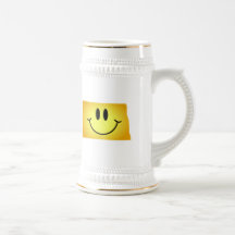 North Dakota Smiley Face Coffee Mugs